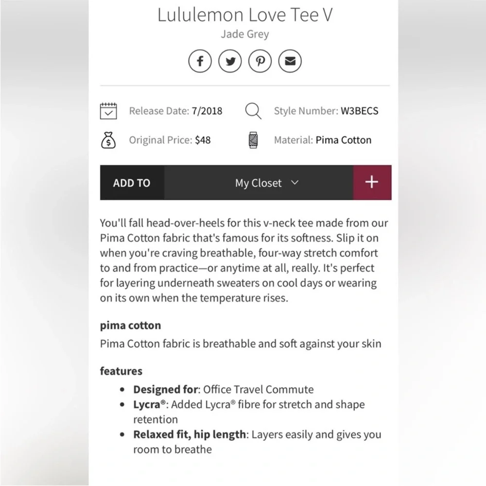 Lululemon Love Tee V EUC!! - Picture 9 of 12